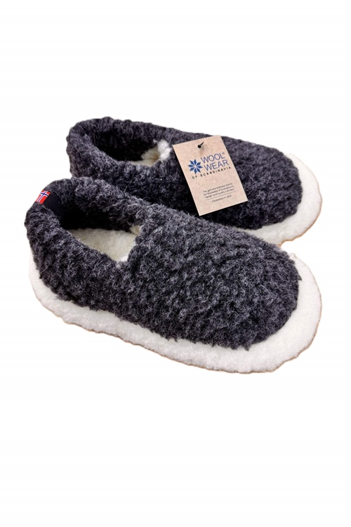 Syberian slippers og uldne hjemmesko af 100% uld m/ruskindssål
