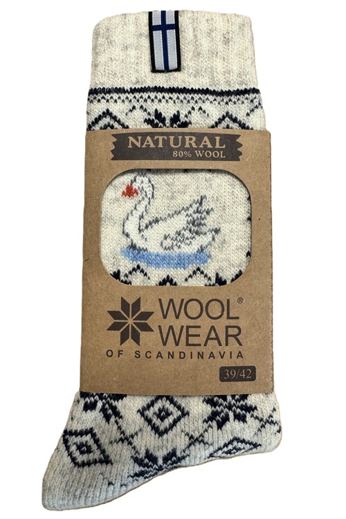 Uldsokker med svane ikon af 80% uld fra WOOLWEAR of Scandinavia