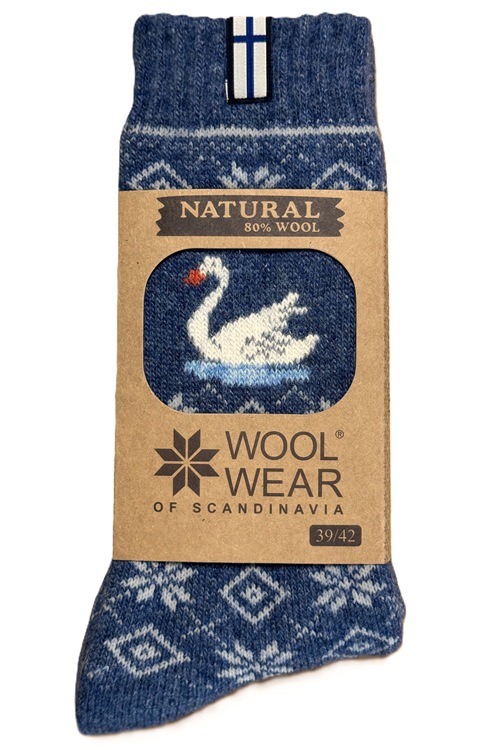 Ragsokker med svane ikon af 80% uld fra WOOLWEAR of Scandinavia