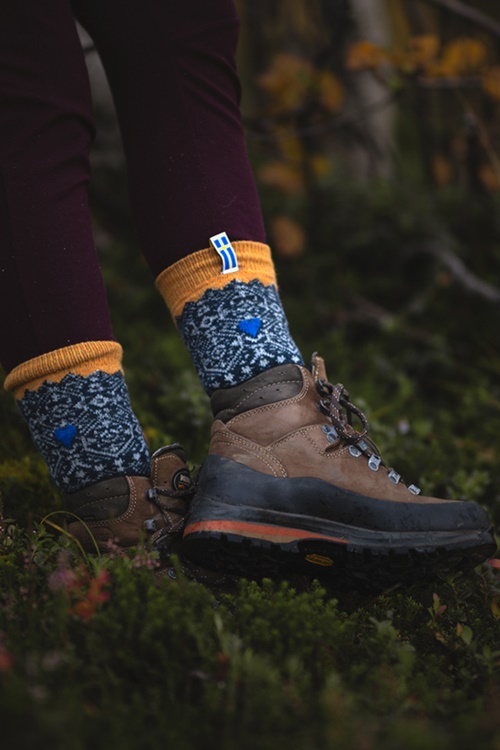 Uldsokker af 70% uld med svensk flag - WOOLWEAR of Scandinavia