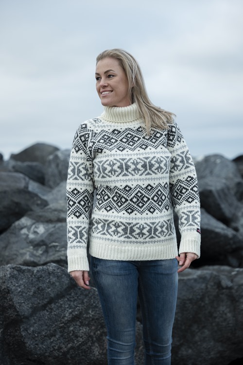 Rullekrave sweater fra NORWOOL 100% uld