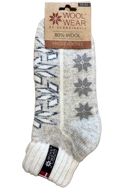 Skridsikre ankelsokker fra WOOLWEAR of Scandinavia af 80% uld