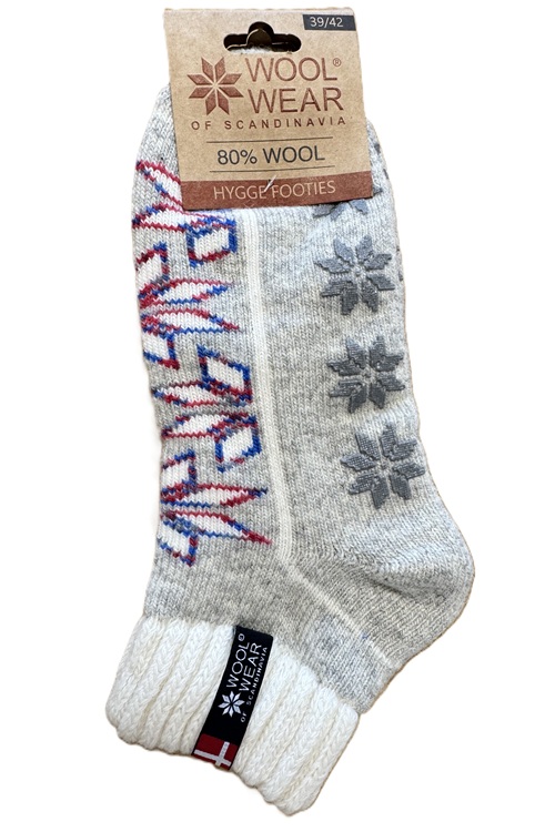 Skridsikre ABS ankelsokker fra WOOLWEAR of Scandinavia af 80% uld