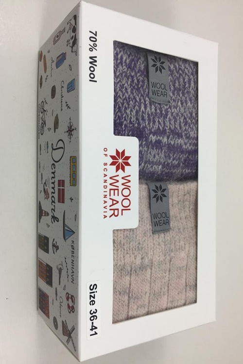 Denmark GiftBox 2-pack med ragsokker 70% uld